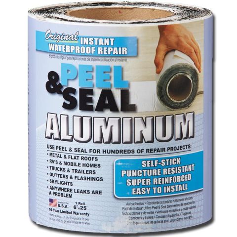 1996 Ford Bronco - A roll of Peel & Seal Aluminum instant waterproof repair tape is shown in its packaging. The label indicates it is self-stick, puncture res…