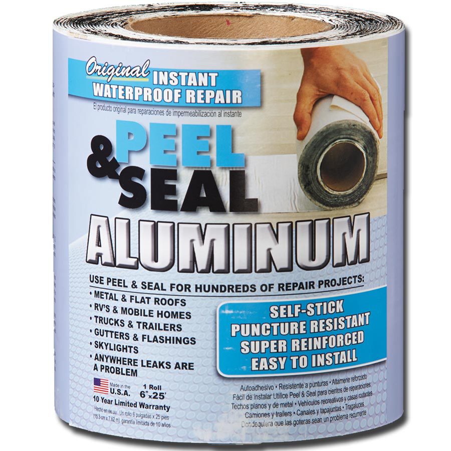 Roll of Peel & Seal Aluminum instant waterproof repair tape.