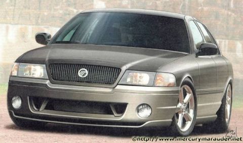 2001 Ford Crown Victoria - Mercury Grand Marquis front view shows distinctive grille and fog lights.
