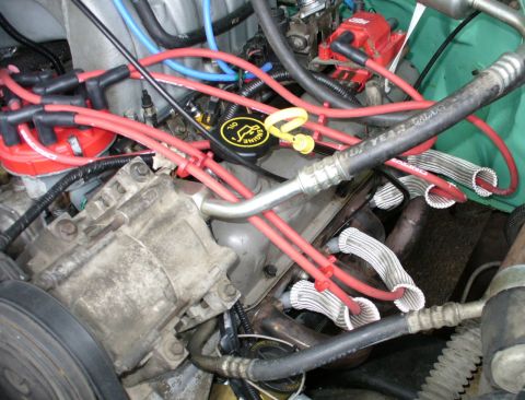 1992 Ford Bronco - The spark plug wires are a bit tougher to tame on the driver's side...