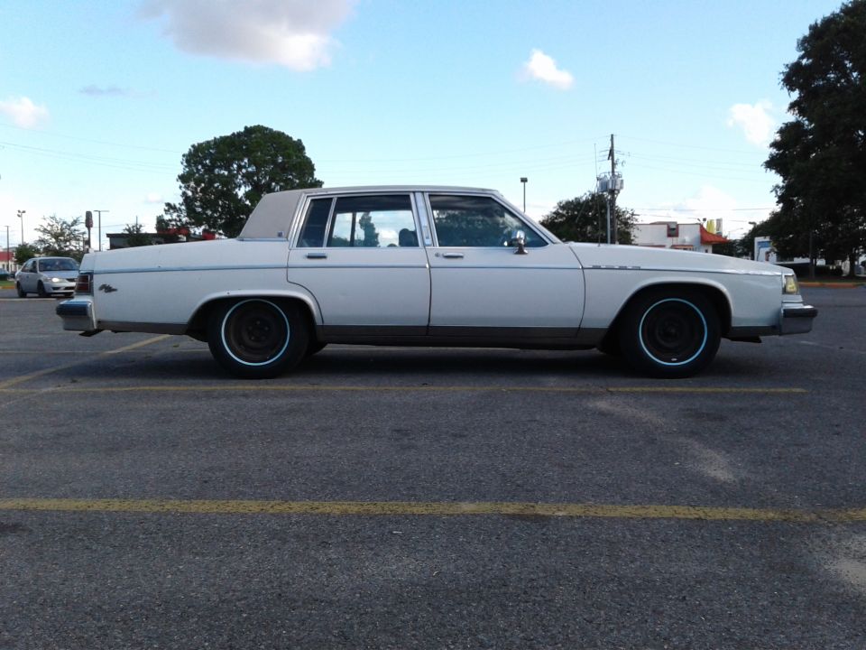 White 1984 Buick Electra sedan, side view