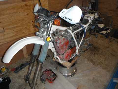 1987 Honda XL600R - sure it can be ready to go this weekend... looks worse than it is.