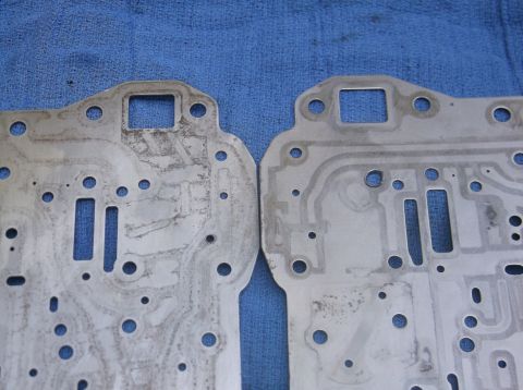 1979 Ford Ranchero - Comparison of two transmission filter gaskets, one showing wear and tear.