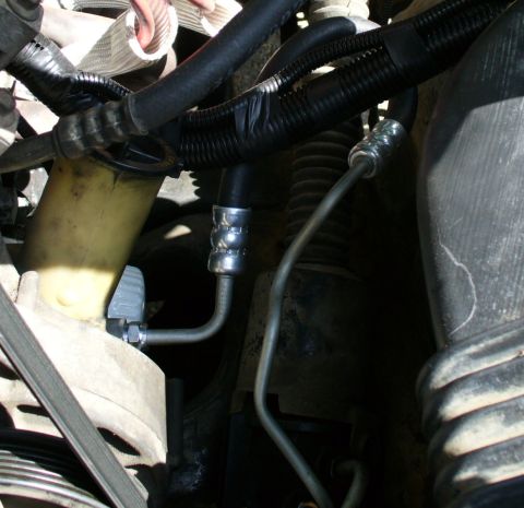 1992 Ford Bronco - Carquest 35285 PS supply line, stock pump 4-bolt steering box.