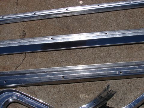 1973 Ford Ranchero - These chrome trim pieces appear to be from an older vehicle, possibly for restoration.