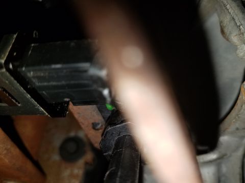 1994 Ford Bronco - This image shows a close-up view of electrical connectors and wiring within a vehicle's interior.