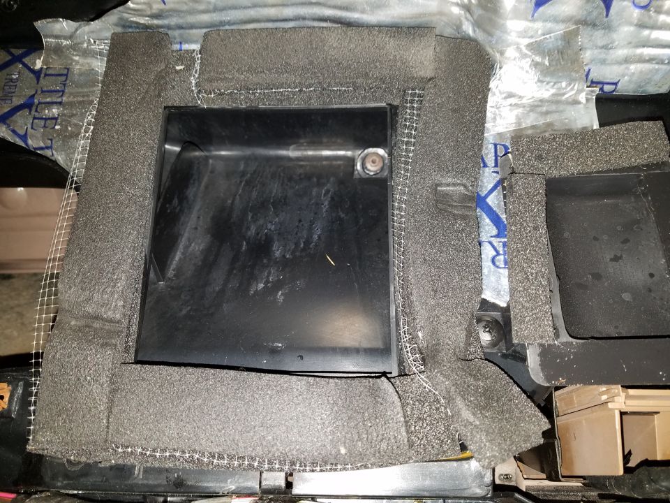 Dashboard part with foam and mesh