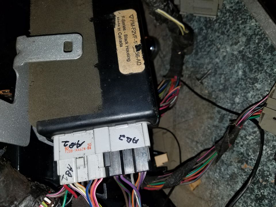 Vehicle control module with wiring harness and label F-Series - Black Housing