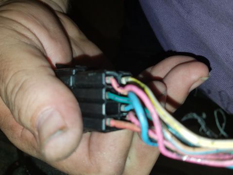 1994 Ford Bronco - Photograph of a hand-held electrical connector and wiring, not a diagram.