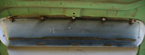 1992 Ford Bronco - Subaru hood scoop, hood underside. That lip is where the bolts would go, if everything lines up right.