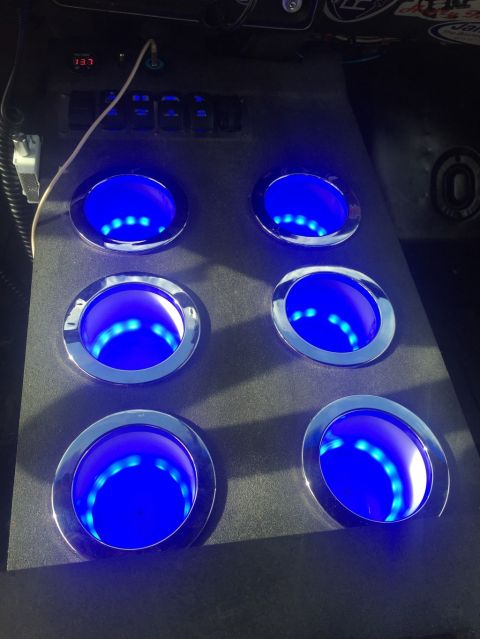 1989 Ford Bronco - Custom center console with six illuminated cup holders and a digital display.