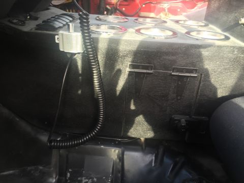 1989 Ford Bronco - Interior view of a custom center console with multiple cup holders and a speaker.