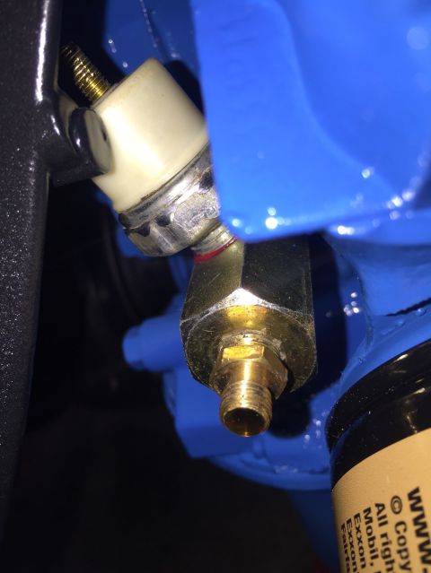 1989 Ford Bronco - This is a close-up view of an engine oil pressure sensor, likely part of an engine swap.