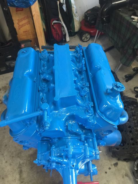1989 Ford Bronco - A blue Ford V8 engine is shown, likely for a custom build or restoration project.