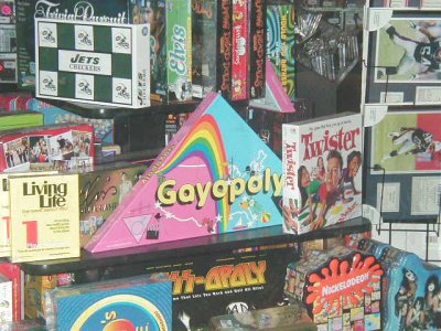 1997 Ford Taurus - A collection of board games are displayed on shelves, with various titles visible.