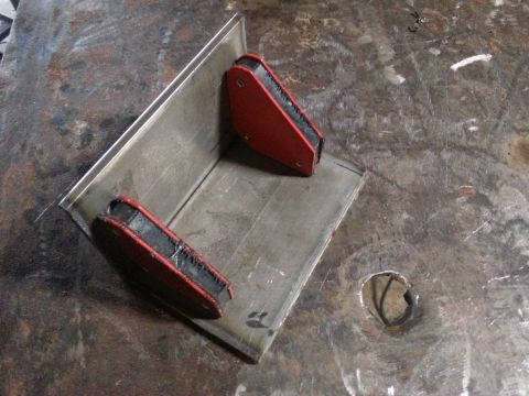 1984 Ford Bronco - Welding magnets are used to hold metal pieces in place for fabrication.