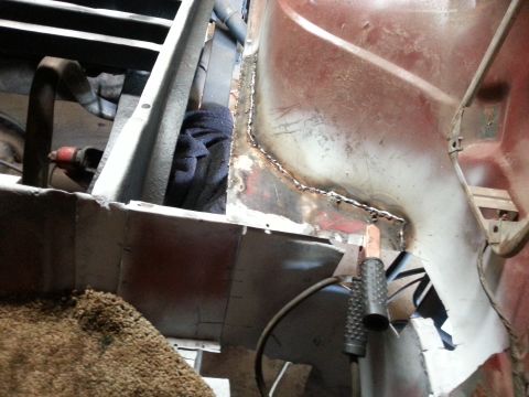 1984 Ford Bronco - Bodywork photo of welded seams on a vehicle body panel, not a technical document.