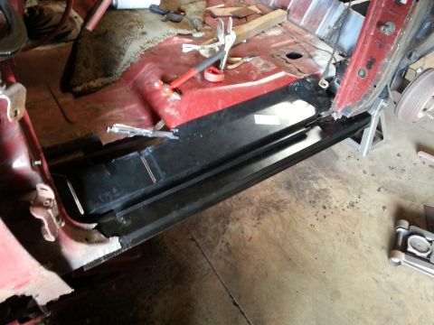 1984 Ford Bronco - Restoration photo of a fabricated rocker panel installed on a vehicle, not a technical document.
