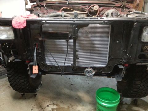 Front of vehicle with radiator and condenser installed