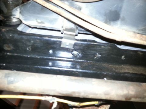 Lower radiator support and frame area of a vehicle