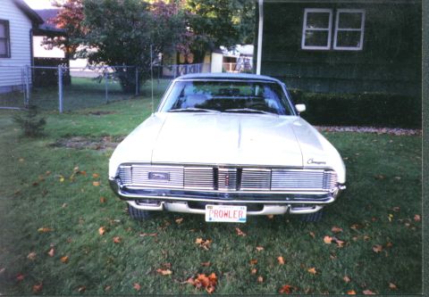 1969 Mercury Cougar - Front view of a 1969 Mercury Cougar with a custom license plate.