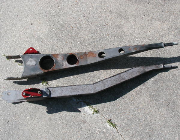 old style superlift radius arms. in the process of sand blasting and painting