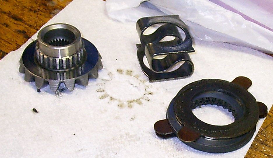 Used TracLok parts.  Notice clutches and S-Spring are worn out.