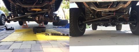 1978 Ford Bronco - Before and after Front differential and steering update.