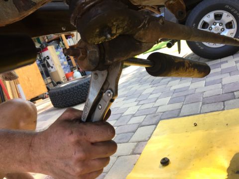 1978 Ford Bronco - The Steering shock is really easy to remove with bolts on both sides.