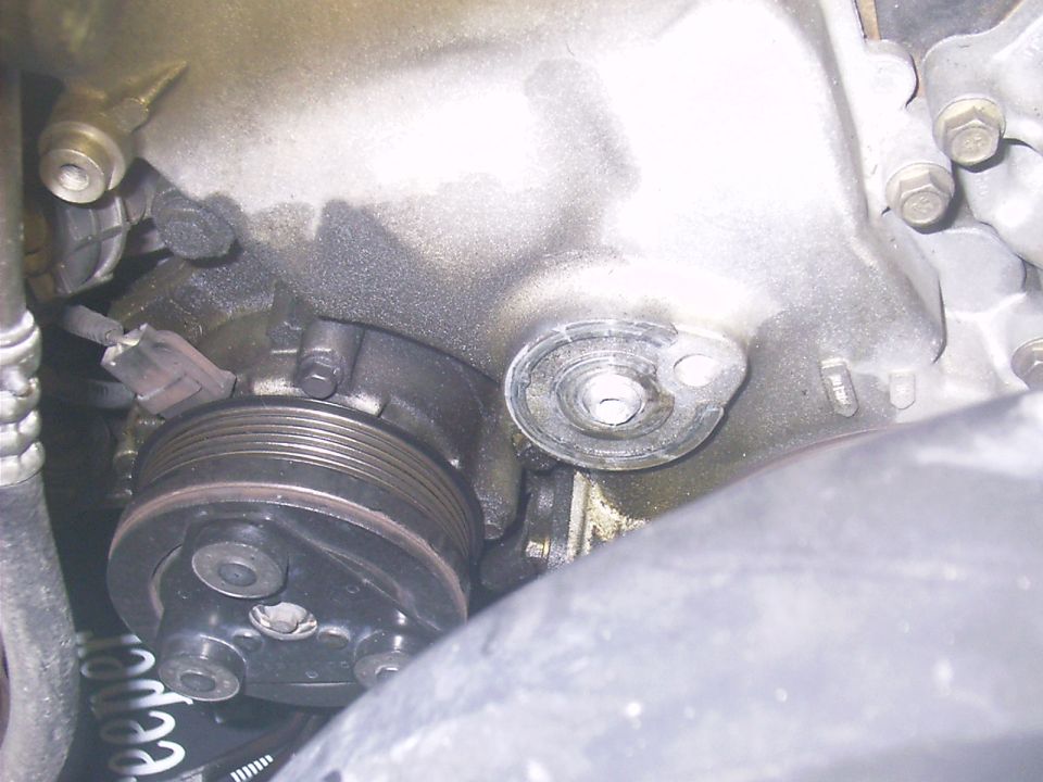 Here's the mess the oil leak made topside.  Under the car oil was blown everywhere!