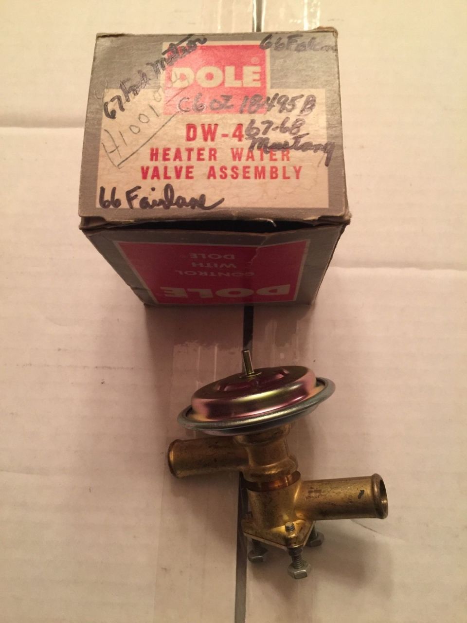 Dole heater water valve assembly part in original box, labeled DW-467-68