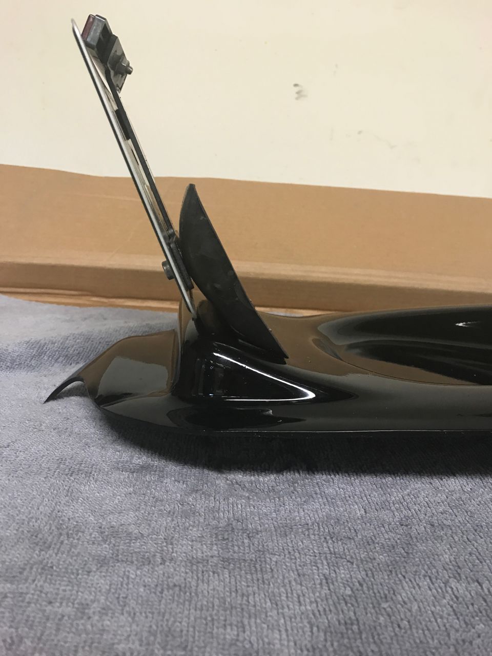 1998 ZX9R undertail painted krylon gloss black with license plate installed