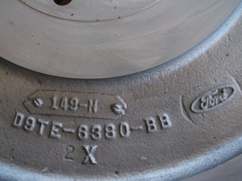 1963 Ford Galaxie - Close-up of a part showing the Ford logo and casting numbers D9TE-6380-BB, indicating it is not from a 1963 vehicle.