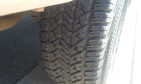 1995 Ford Bronco - A close-up view of a vehicle's tire and sidewall, with a portion of the body visible above.