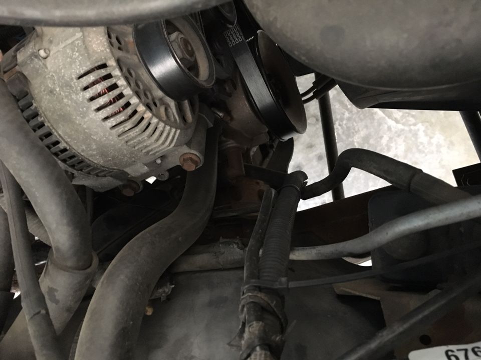 alternator with serpentine belt and pulleys