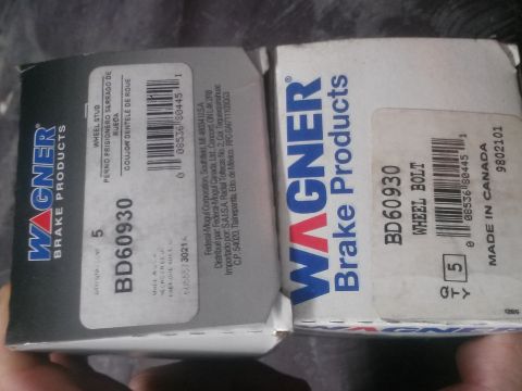 1996 Ford Bronco - Two boxes of Wagner Brake Products parts are shown, one for wheel studs and the other for wheel bolts.