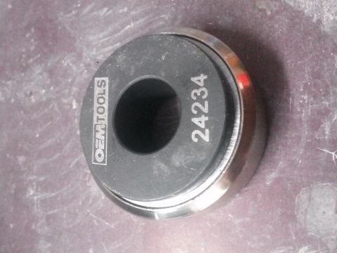 1996 Ford Bronco - This tool, marked OEMTOOLS 24234, is likely used for bearing races, not directly related to a 1996 Ford Bronco rear end rebuild.