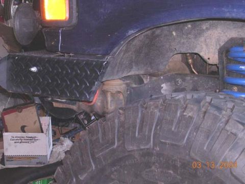 1994 Ford Bronco - probably have to trim the front bumper as well. might just replace the diamond plate with tube for added protection