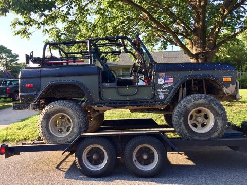 1972 Ford Bronco - This modified 1972 Ford Bronco is loaded onto a trailer, ready for its next adventure.
