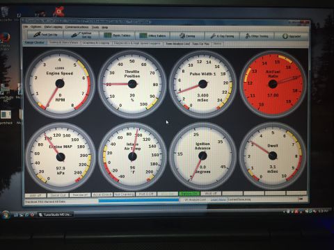 1981 Ford LTD - The tuning software running on the laptop talks to the ECM and the ECM talks to the sensors. I calibrated the TPS right after this but ever…