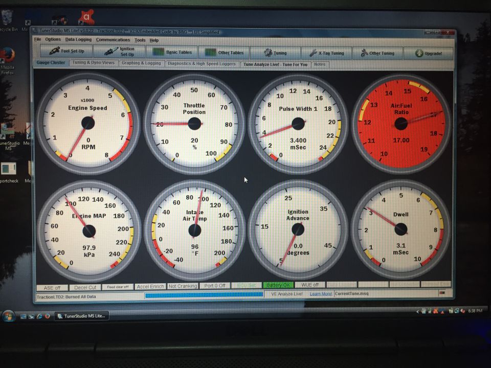 The tuning software running on the laptop talks to the ECM and the ECM talks to the sensors. I calibrated the TPS right after this but everything else looks normal.
