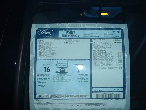 1999 Ford Crown Victoria - Window sticker of one of the black PIs.