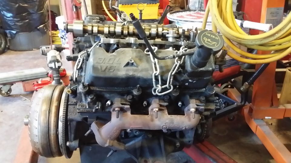 Engine out of the truck. Converter had to come out with the engine. It would only move 1/32 of a turn.