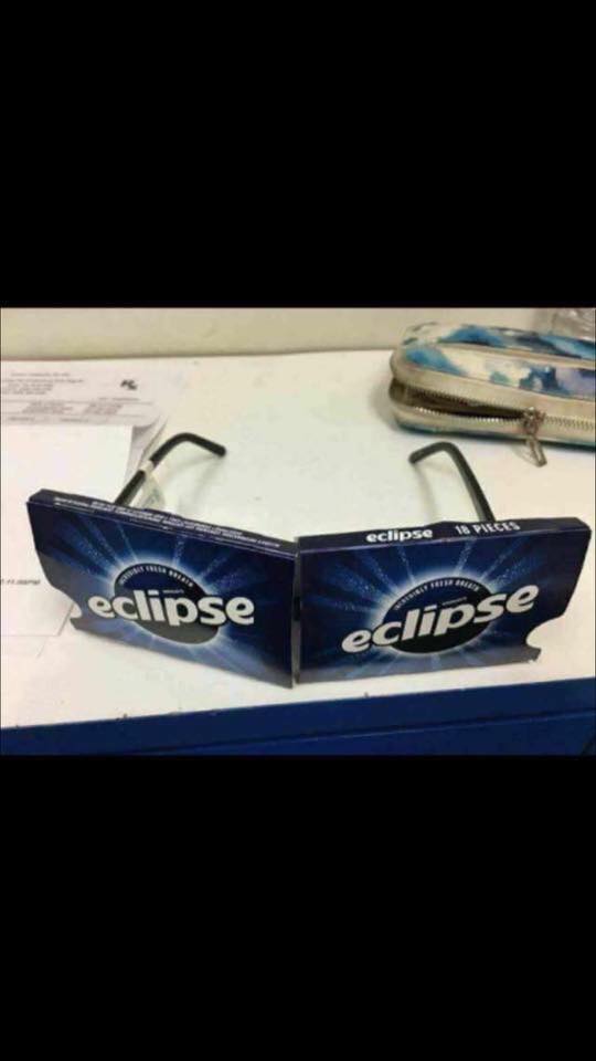 sunglasses made from two eclipse gum packs
