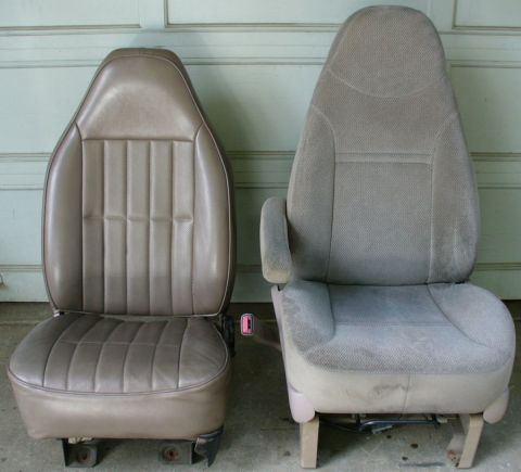 1992 Ford Bronco - '92 Bronco seat on left, '95 Windstar seat on right.