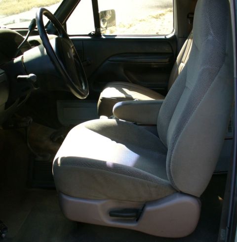 1992 Ford Bronco - Windstar seat installed! Turned out pretty good, other than being too close to the steering wheel. That's all the way back on the slider...…
