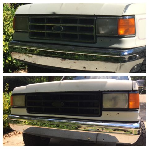 1988 Ford Bronco - Comparison of two different grille styles for a Ford truck, likely from the late 1980s.