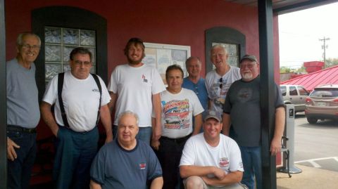 1971 Ford Ranchero - L to R standing; Don Bass, Rick Toombs, Lance Hargis, Jim Barillaro, Alex Gabbard, ?????, Danny Hutsell kneeling; Floyd Garret, Jason Thomp…