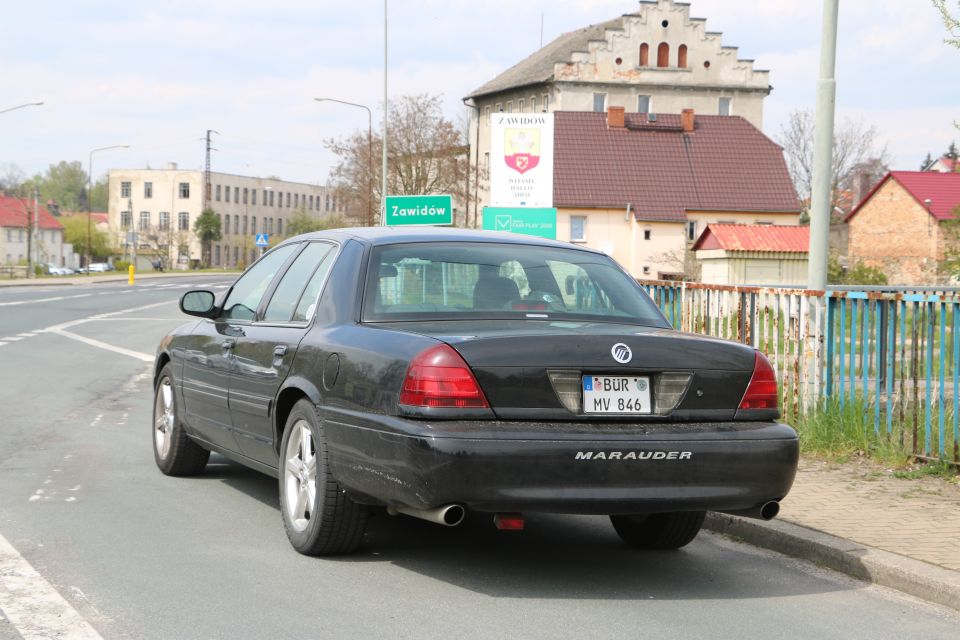 2003 Mercury Marauder parked on street, rear view. License plate BUR MV 846