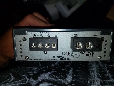 1994 Ford Bronco - This Massive Audio digital block is designed for car audio systems, multiple screw terminals for power and speaker connections.